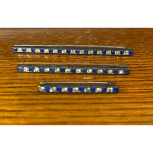 Women's vintage Brooches One Size clear & Blue rhinestones